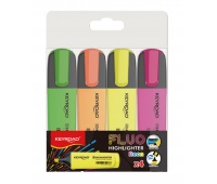 Highlighter KEYROAD Fluo Neon, 1-5 mm, 4 pcs, case, color mix
