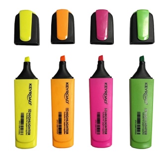 Zakreślacz KEYROAD Fluo Neon, 1-5 mm, 4 szt., etui, mix kolorów, Textmarkery, Artykuły do pisania i korygowania