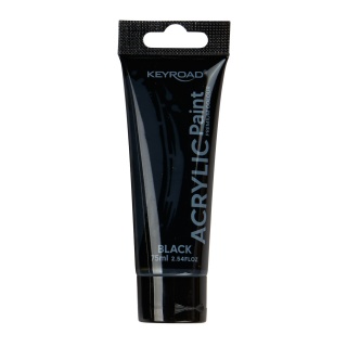 Farba akrylowa KEYROAD, 75ml, tubka, czarna, Plastyka, Artykuły szkolne