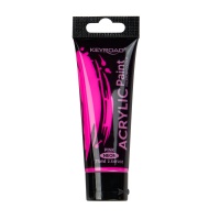 Farba akrylowa KEYROAD, neonowa, 75ml, tubka, różowa, Plastyka, Artykuły szkolne