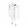 Adapter MEDIARANGE 25W, szybkie ładowanie, 1xUSB-C + 1xUSB-A, biały, Złącza i adaptery, Akcesoria komputerowe