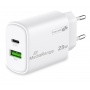 Ładowarka MEDIARANGE 25W, szybkie ładowanie, 1xUSB-C + 1xUSB-A, biały, Złącza i adaptery, Akcesoria komputerowe