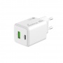 Adapter MEDIARANGE 45W, szybkie ładowanie, 1xUSB-C + 1xUSB-A, biały, Złącza i adaptery, Akcesoria komputerowe