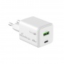 Adapter MEDIARANGE 45W, szybkie ładowanie, 1xUSB-C + 1xUSB-A, biały, Złącza i adaptery, Akcesoria komputerowe