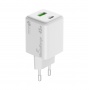 Charger MEDIARANGE 45W, fast charging, 1xUSB-C + 1xUSB-A, white, Connectors and adapters, Computer accessories