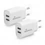 Adapter MEDIARANGE 12W, szybkie ładowanie, 2xUSB-A, biały, Złącza i adaptery, Akcesoria komputerowe