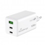 Adapter MEDIARANGE 100W, fast charging, 2xUSB-C + 1xUSB-A, white