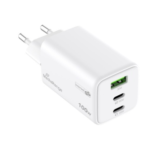 Adapter MEDIARANGE 100W, szybkie ładowanie, 2xUSB-C + 1xUSB-A, biały, Złącza i adaptery, Akcesoria komputerowe