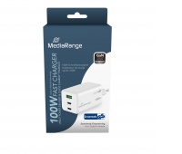 Ładowarka MEDIARANGE 100W, szybkie ładowanie, 2xUSB-C + 1xUSB-A, biały, Złącza i adaptery, Akcesoria komputerowe