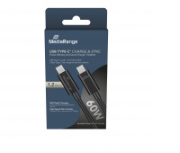 Cable USB-C MEDIARANGE, charger, 60W max, 5 Gbps, 1,2m, black