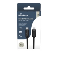 Kabel USB-C MEDIARANGE, ładowarka, 100W max, USB 3.1, 1,2m, czarny, Złącza i adaptery, Akcesoria komputerowe