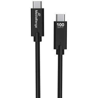 Kabel USB-C MEDIARANGE, 100W max, USB 3.1, 1,2m, czarny, Złącza i adaptery, Akcesoria komputerowe