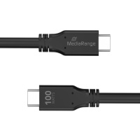 Kabel USB-C MEDIARANGE, ładowarka, 100W max, USB 3.2, 3m, czarny, Złącza i adaptery, Akcesoria komputerowe