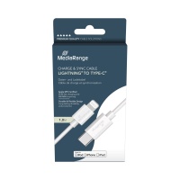 Kabel USB-C MEDIARANGE Apple Lightning, ładowarka, 1m, biały, Złącza i adaptery, Akcesoria komputerowe