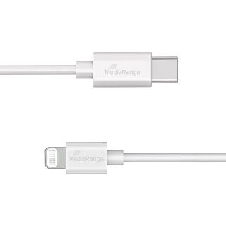 Kabel USB-C MEDIARANGE Apple Lightning, ładowarka, 1m, biały, Złącza i adaptery, Akcesoria komputerowe