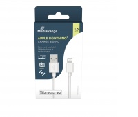 Cable MEDIARANGE Apple Lightning, charger, USB 2.0, 1,2m, white