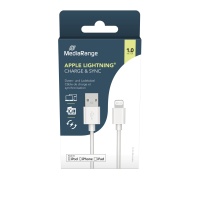 Kabel MEDIARANGE Apple Lightning, ładowarka, USB 2.0, 1,2m, biały, Złącza i adaptery, Akcesoria komputerowe