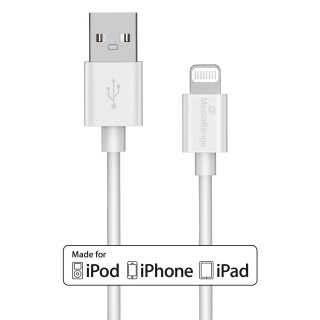 Kabel MEDIARANGE Apple Lightning, ładowarka, USB 2.0, 1,2m, biały, Złącza i adaptery, Akcesoria komputerowe
