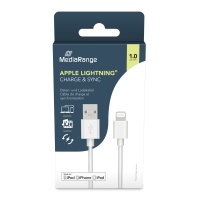 Cable MEDIARANGE Apple Lightning, USB 2.0, 1,0m, white, Connectors and adapters, Computer accessories