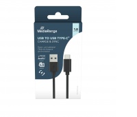 Cable USB-C MEDIARANGE, charger, USB 3.0, 1,8m, black