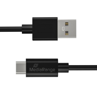 Kabel USB-C MEDIARANGE, ładowarka, USB 3.0, 1,8m, czarny, Złącza i adaptery, Akcesoria komputerowe