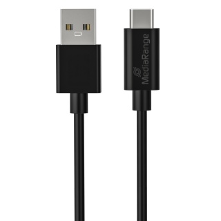 Kabel USB-C MEDIARANGE, ładowarka, USB 3.0, 1,8m, czarny, Złącza i adaptery, Akcesoria komputerowe