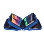 School pencil case GIMBOO, with equipment, 3 compartments, pattern mix