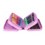 School pencil case GIMBOO, with equipment, 3 compartments, pattern mix