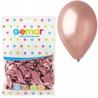 BALONY GM90 METAL 10" RÓŻOWO-ZŁOTE 100szt., Balony, Art. na okazje i przyjęcia