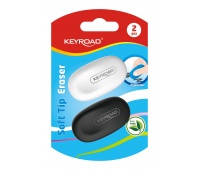 Gumka do ścierania KEYROAD Soft Tip, 2 szt., blister, mix kolorów, Gumki, Artykuły do pisania i korygowania