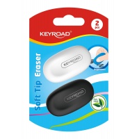 Gumka do ścierania KEYROAD Soft Tip, 2 szt., blister, mix kolorów, Gumki, Artykuły do pisania i korygowania