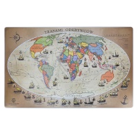 Desk mat GŁOWALA, map with explorer routes, 58x38cm