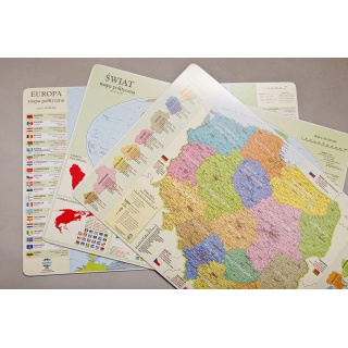 Podkładka na biurko GŁOWALA, mapa administracyjna Polski, 58x38cm, Podkładki na biurko, Artykuły szkolne