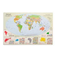 Desk mat GŁOWALA, political map of the world, 58x38cm