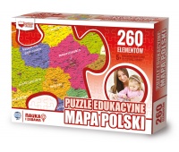 Puzzle edukacyjne GŁOWALA, mapa Polski, 260 elementów, 60x40cm, Produkty kreatywne, Artykuły szkolne