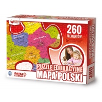 Puzzle edukacyjne GŁOWALA, mapa Polski, 260 elementów, 60x40cm, Produkty kreatywne, Artykuły szkolne
