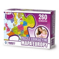 Puzzle edukacyjne GŁOWALA, mapa Europy, 260 elementów, 60x40cm, Produkty kreatywne, Artykuły szkolne