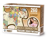 Puzzle edukacyjne GŁOWALA, z trasami odkrywców, 260 elementów, 60x40cm, Produkty kreatywne, Artykuły szkolne