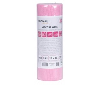 Ścierka DONAU HOME, z wiskozą 70%, rolka, max, 23x39cm, 25 listków, różowa, Akcesoria do sprzątania, Artykuły higieniczne i dozowniki