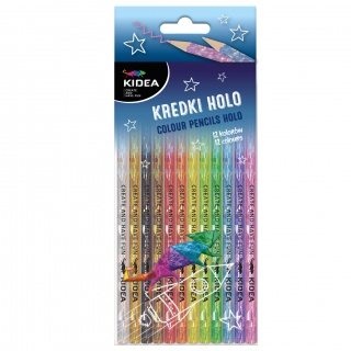 KREDKI HOLO 12 KOLORÓW KIDEA, Kredki ołówkowe, Plastyka