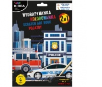 WYDRAPYWANKA Z KOLOROWANKĄ 2W1 POJAZDY KIDEA, Zdrapywanki, Książeczki