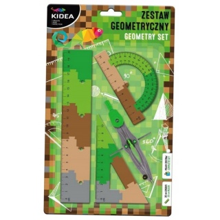 ZESTAW GEOMETRYCZNY A PUZZLE 20CM.4 EL.KIDEA, Zestawy, Art. kreślarskie