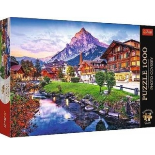 Puzzle 1000 - Alpejskie miasteczko Szwajcaria !!, 1000 elementów, Puzzle