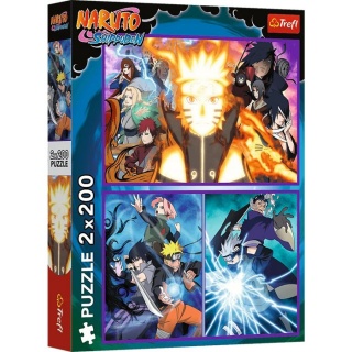 Puzzle 2x200 - Ninja z Wioski Ukrytego liścia !!, 200 elementów, Puzzle