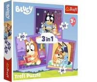 PUZZLE 3w1 - Poznaj Bluey !!, 3w1, Puzzle