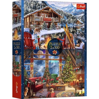 Puzzle 2x500 XMAS - Święta w górach !!, 500 elementów, Puzzle