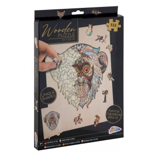 DREWNIANE PUZZLE MAŁPKA 130EL., 120 elementów, Puzzle