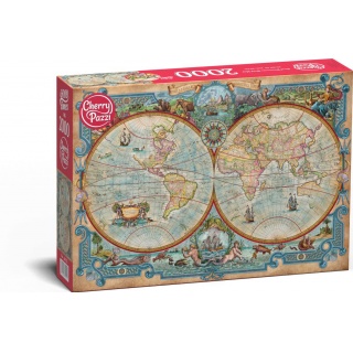 PUZZLE 2000 CHERRYPAZZI GREAT DISCOVER. WORLD MAP, 2000 elementów, Puzzle