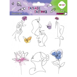 TATUAŻE ZMYWALNE 15x20cm.LINEART+AQUARELLA HC, Naklejki, Art. kreatywne