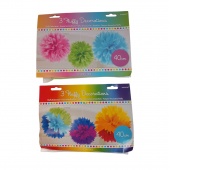 DEKORACJA POMPONY MIX KOL.3szt.40cm.., Dekoracje, ozdoby, Art. dekoracyjne i prezentowe